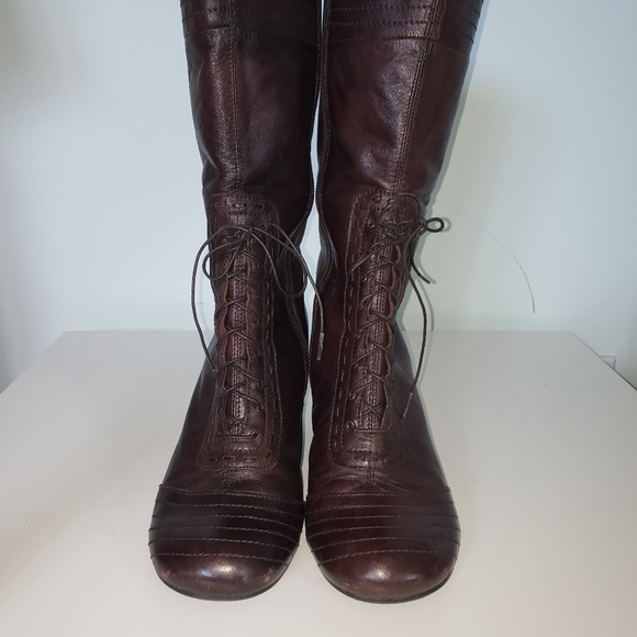 Spring wedge lace up boots - Picture 3 of 6